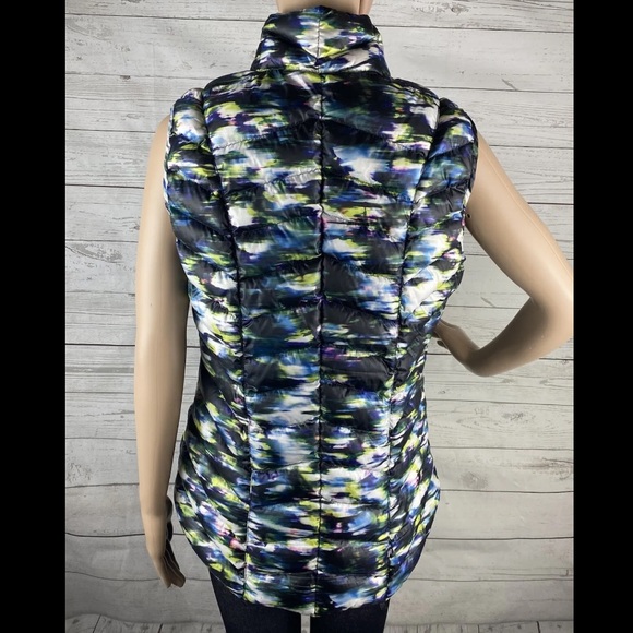 Tangerine Watercolor Floral Down Puffer Vest - Picture 9 of 12